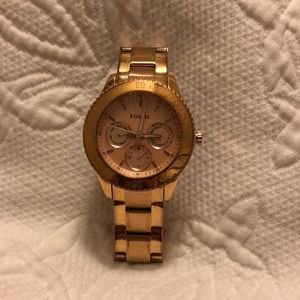 Rose Gold Fossil Watch